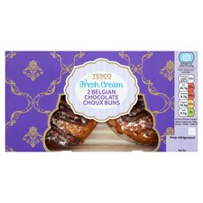 Tesco 2 Belgian Chocolate Choux Buns