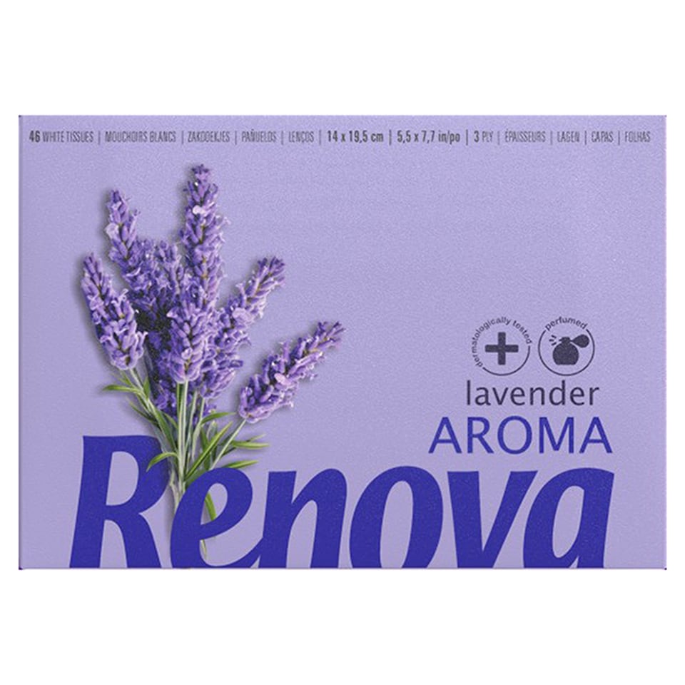 Renova Skin Care Aroma Lavender Facial Tissues 46 Sheets