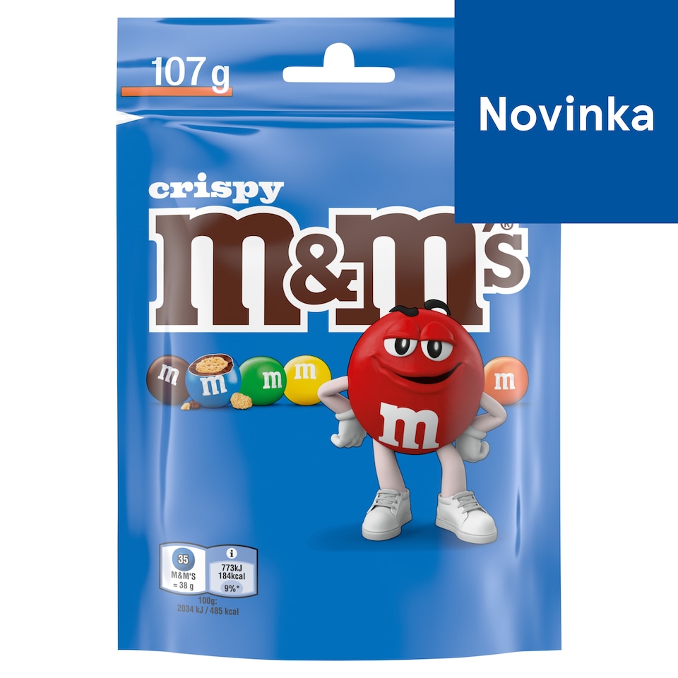 M&M's Crispy dražé z mliečnej čokolády s chrumkavým ryžovým stredom v cukrovej poleve 107 g