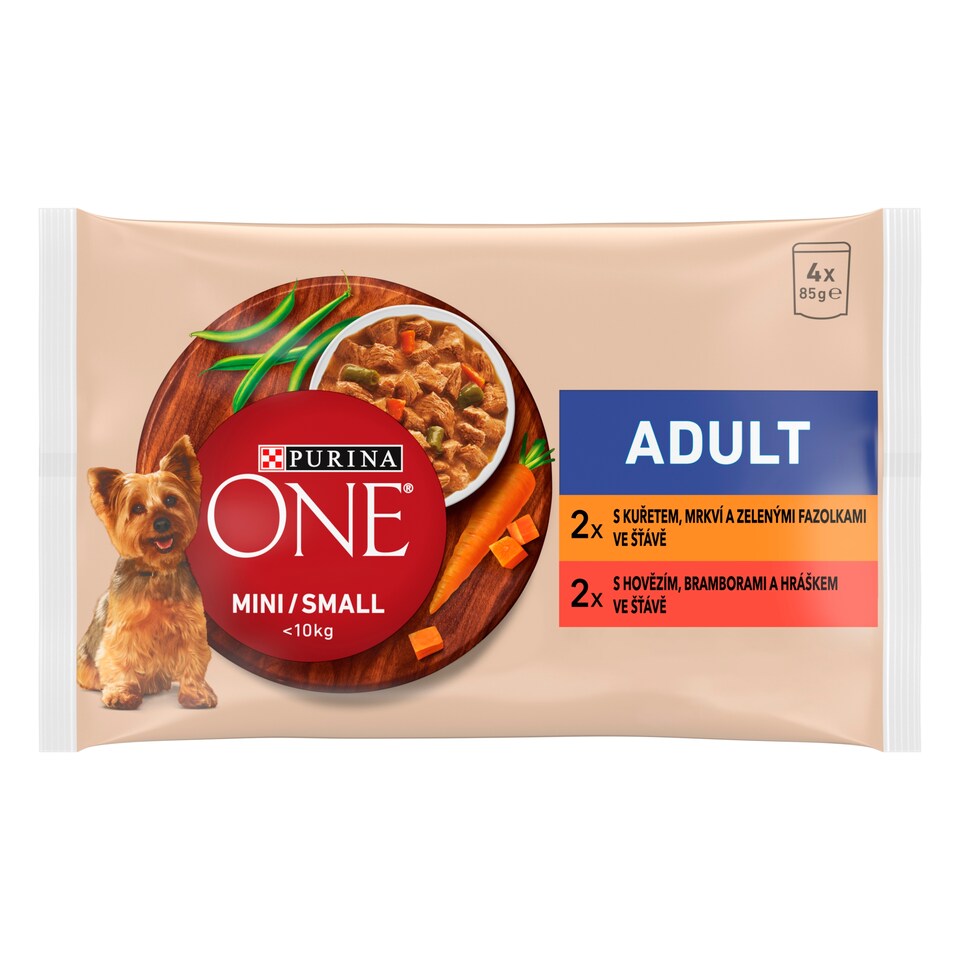 obrázok 1 z Purina ONE Adult kapsičky pre mačky kura, hovädzie v šťave 4 x 85 g