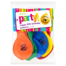 Tesco 10 Balloons Age 10