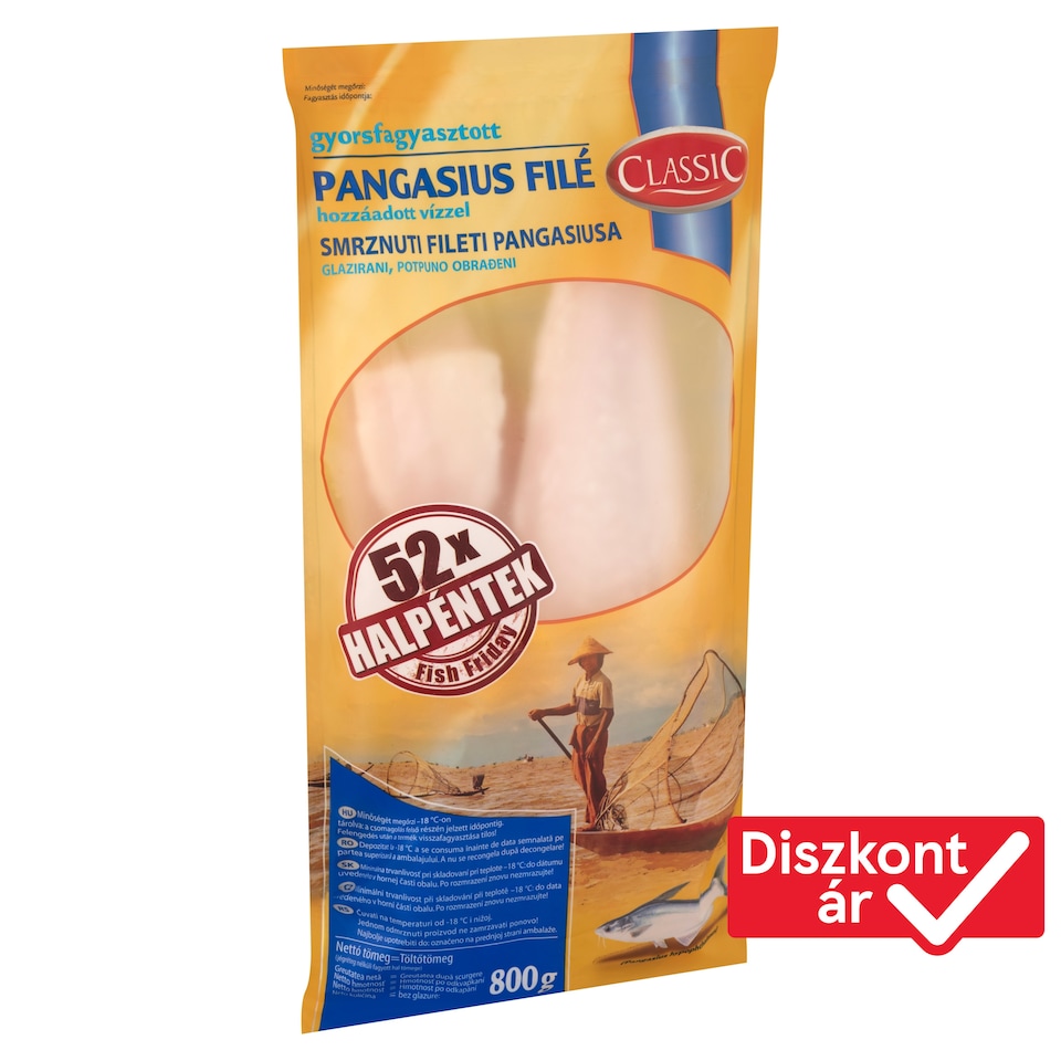 Classic gyorsfagyasztott pangasius filé 800 g