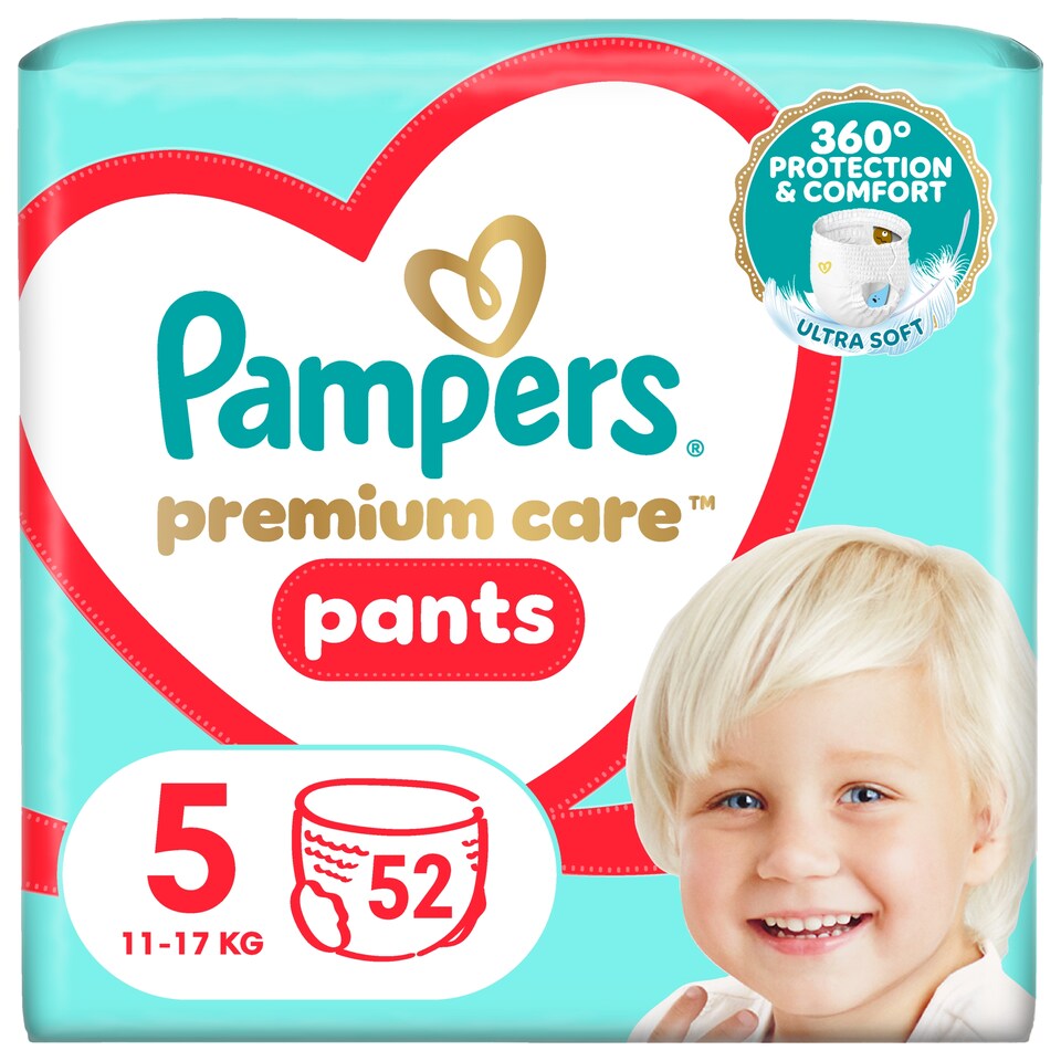 obrázok 1 z Pampers Premium Care plienkové nohavičky veľkosť 5, 52 plienok, 11kg-17kg