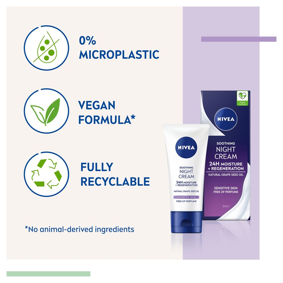 image 1 of Nivea Sensitive Night Cream Tube 50Ml