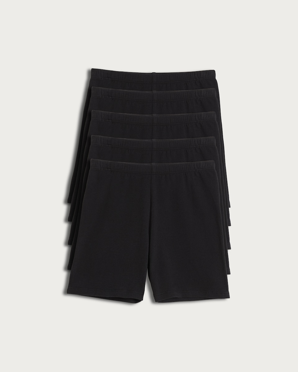 image 1 of F&F Girls 5-Pack Cotton Rich Modesty Shorts in Multi
