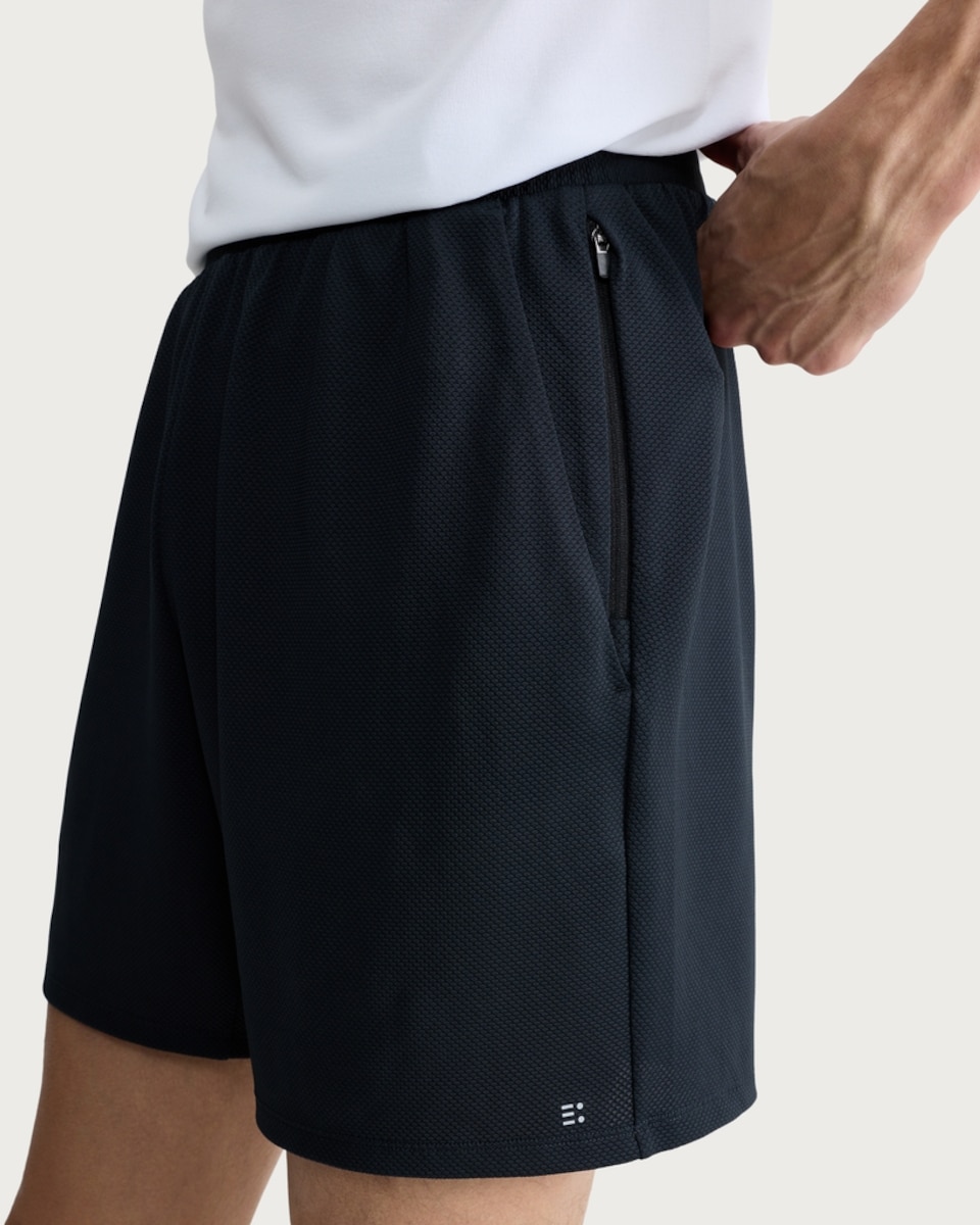 image 1 of F&F Active TECHSPORT Popcorn Textured Shorts in Black