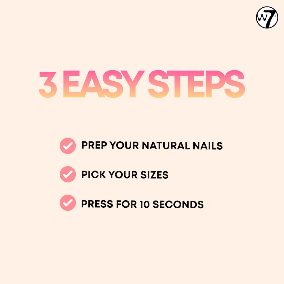 image 1 of W7 Pre-Glued Nails Instant Manicure Press-On Nails French Envy
