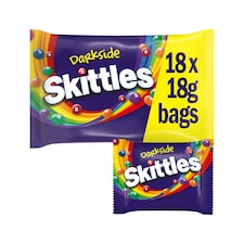 SKITTLES DARKSIDE SWEETS 18 FUN SIZE BAGS MULTIPACK 324g