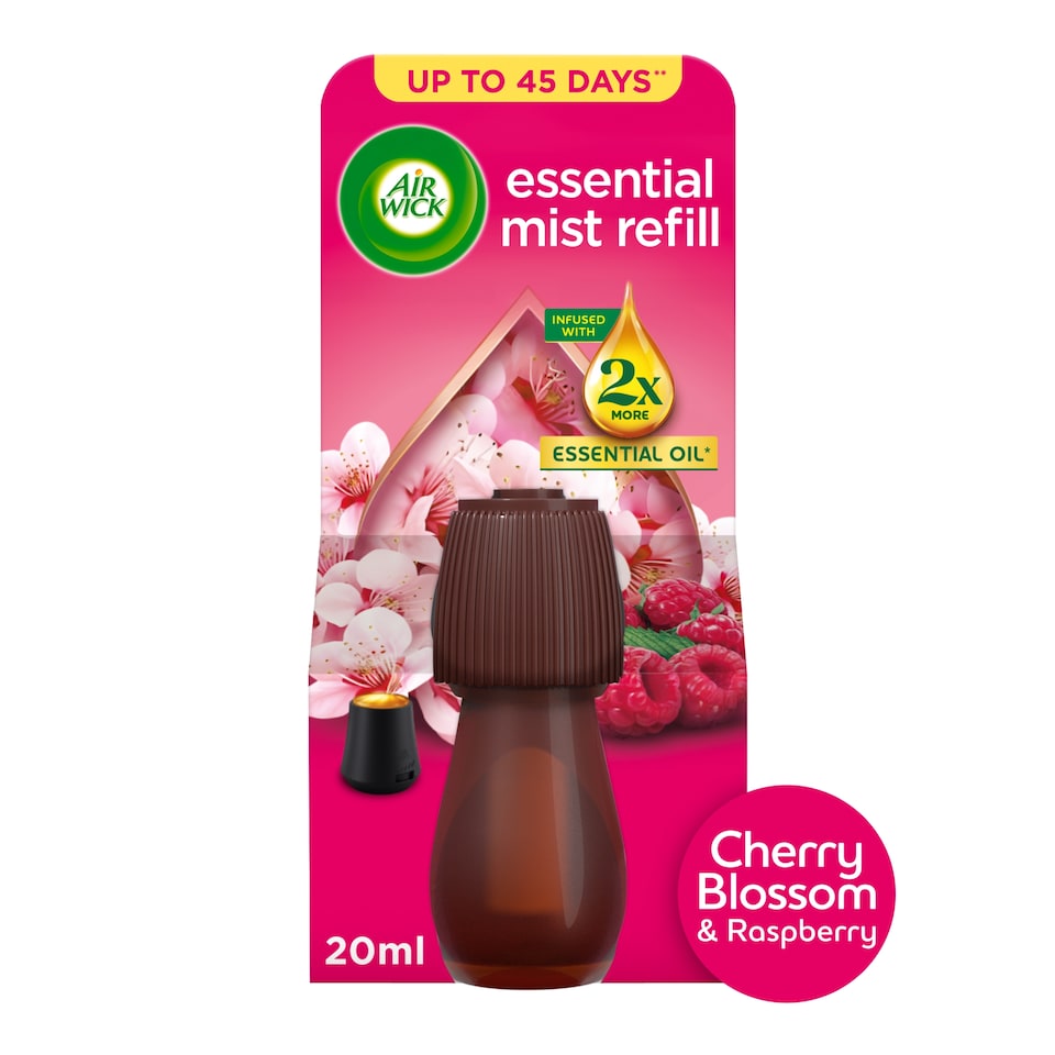 image 1 of Air Wick Essential Mist Refill Cherry Blossom & Raspberry Air Freshener 20ml