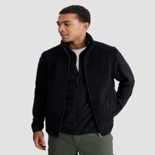 F&F Borg Textured Zip Through Gilet in Black