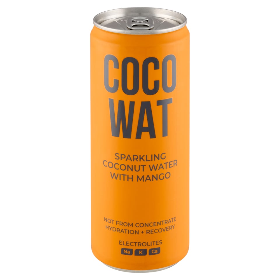 obrázok 1 z Coco Wat Sýtený miešaný nealkoholický nápoj z kokosovej vody a mangovej šťavy 325 ml