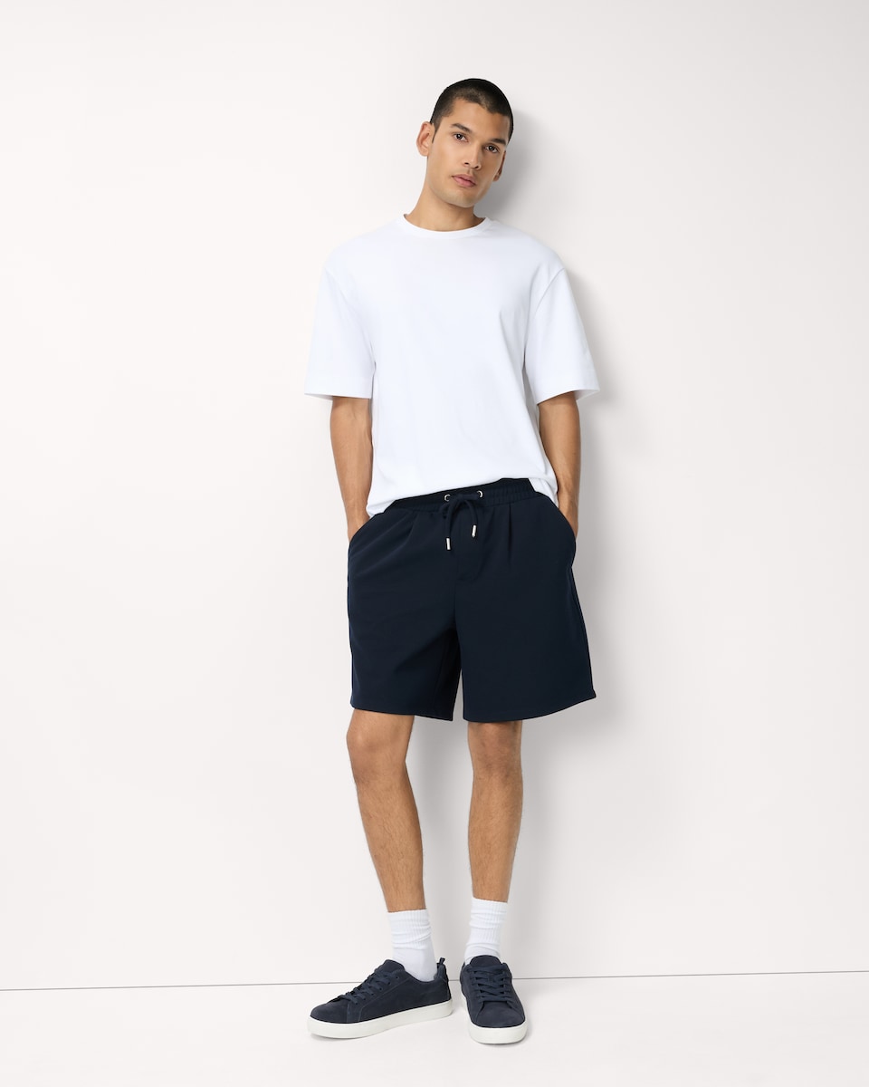 image 1 of F&F Textured Pique Shorts in Navy