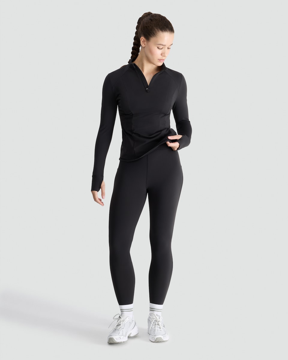 image 1 of F&F Active Thermal Co-ord Leggings in Black