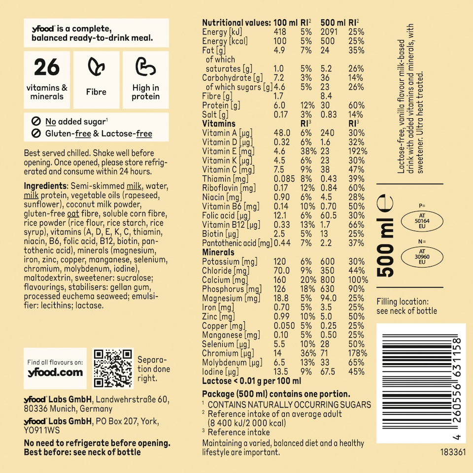image 1 of yfood Ready-to-Drink Complete Meal - Smooth Vanilla 500ml