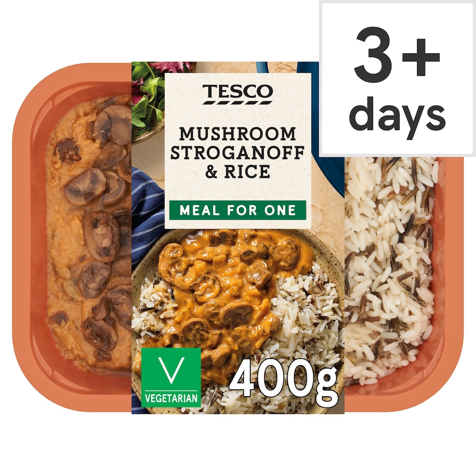 Tesco Mushroom Stroganoff & Rice 400G