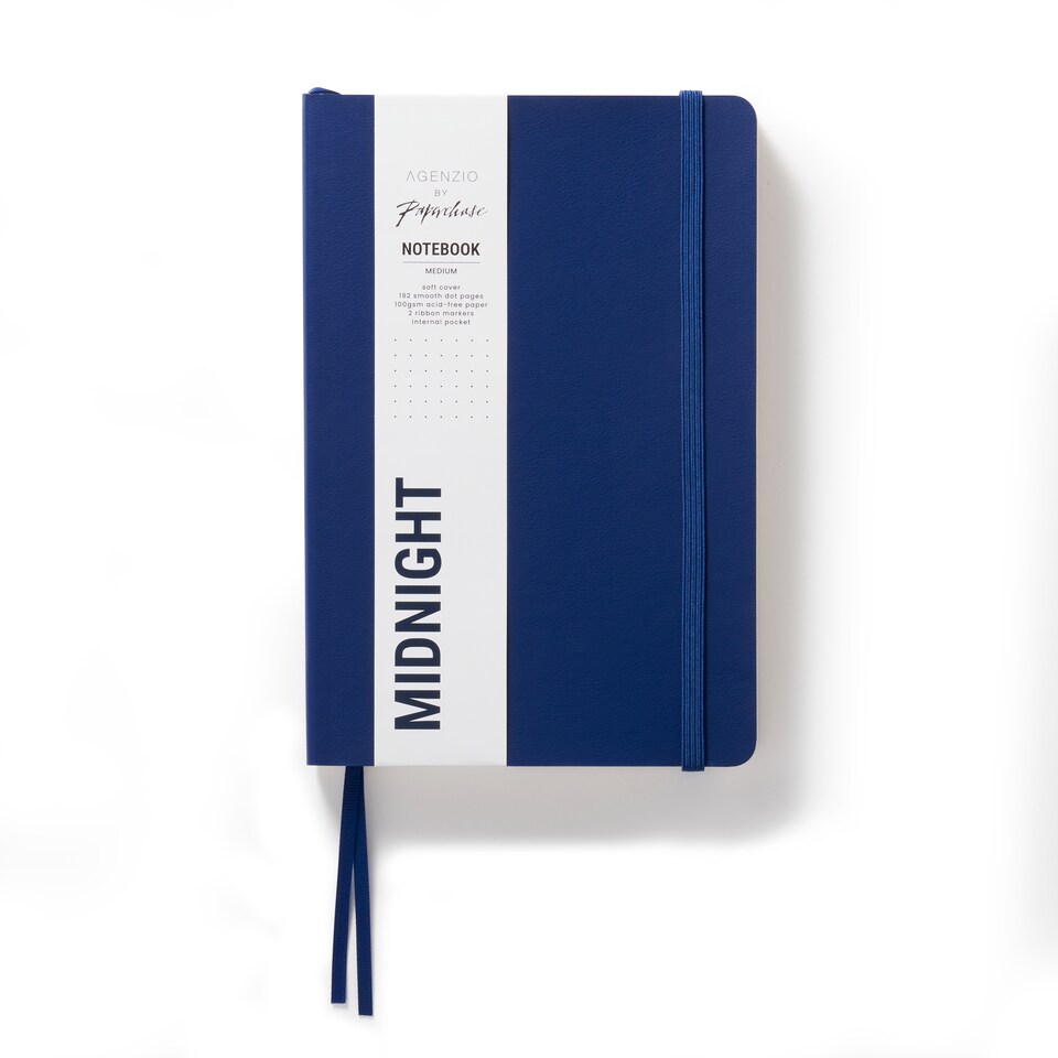 image 1 of Paperchase Agenzio Medium Midnight Dotted Notebook