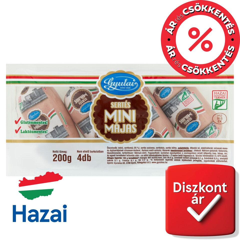 Gyulai mini sertés májas 4 db 200 g