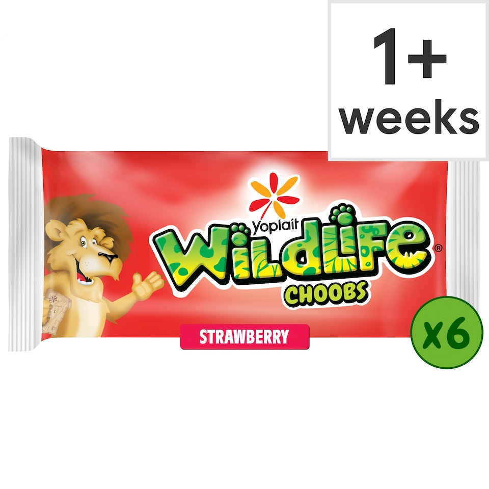 Wildlife Choobs Strawberry Kids Yoghurt Tubes 6x37g