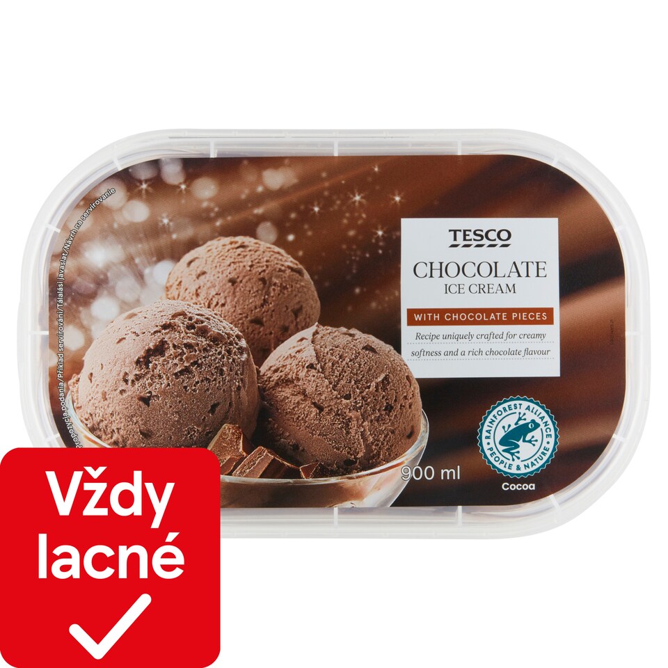 Tesco Chocolate Ice Cream with Chocolate Pieces 900 ml