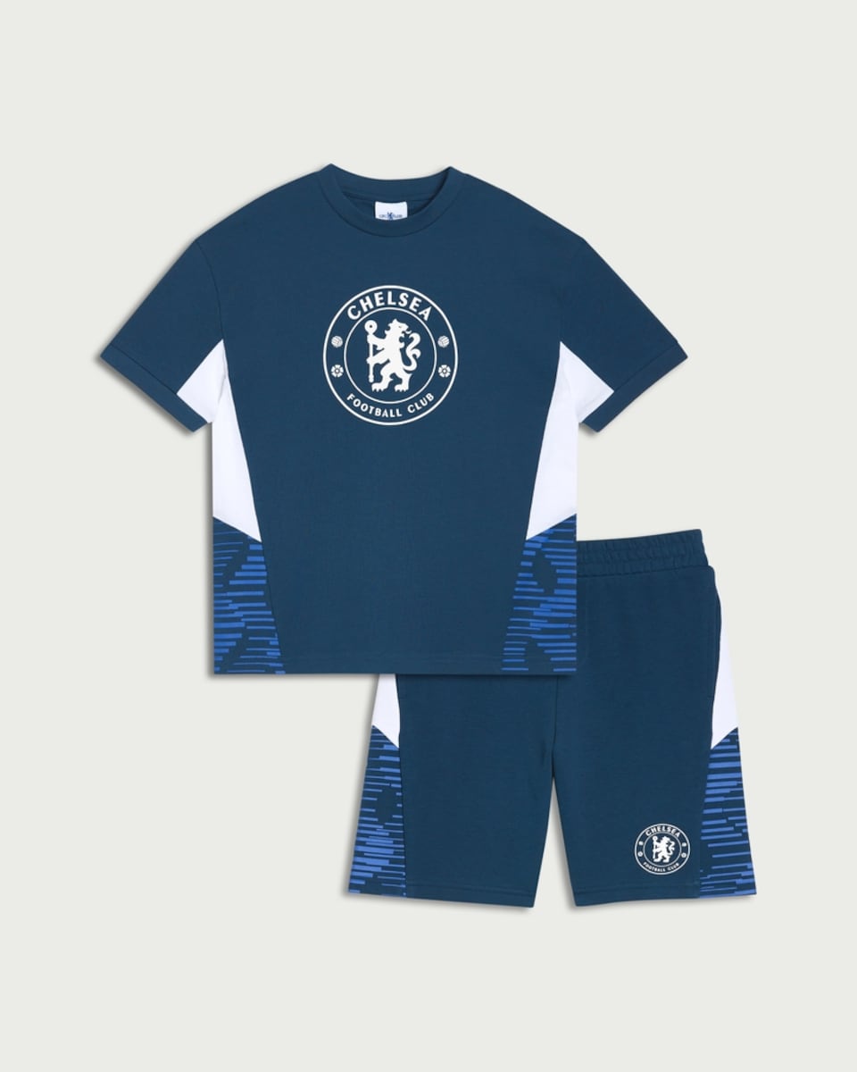 image 1 of Chelsea FC 2-Piece T-shirt and Shorts Set in Navy