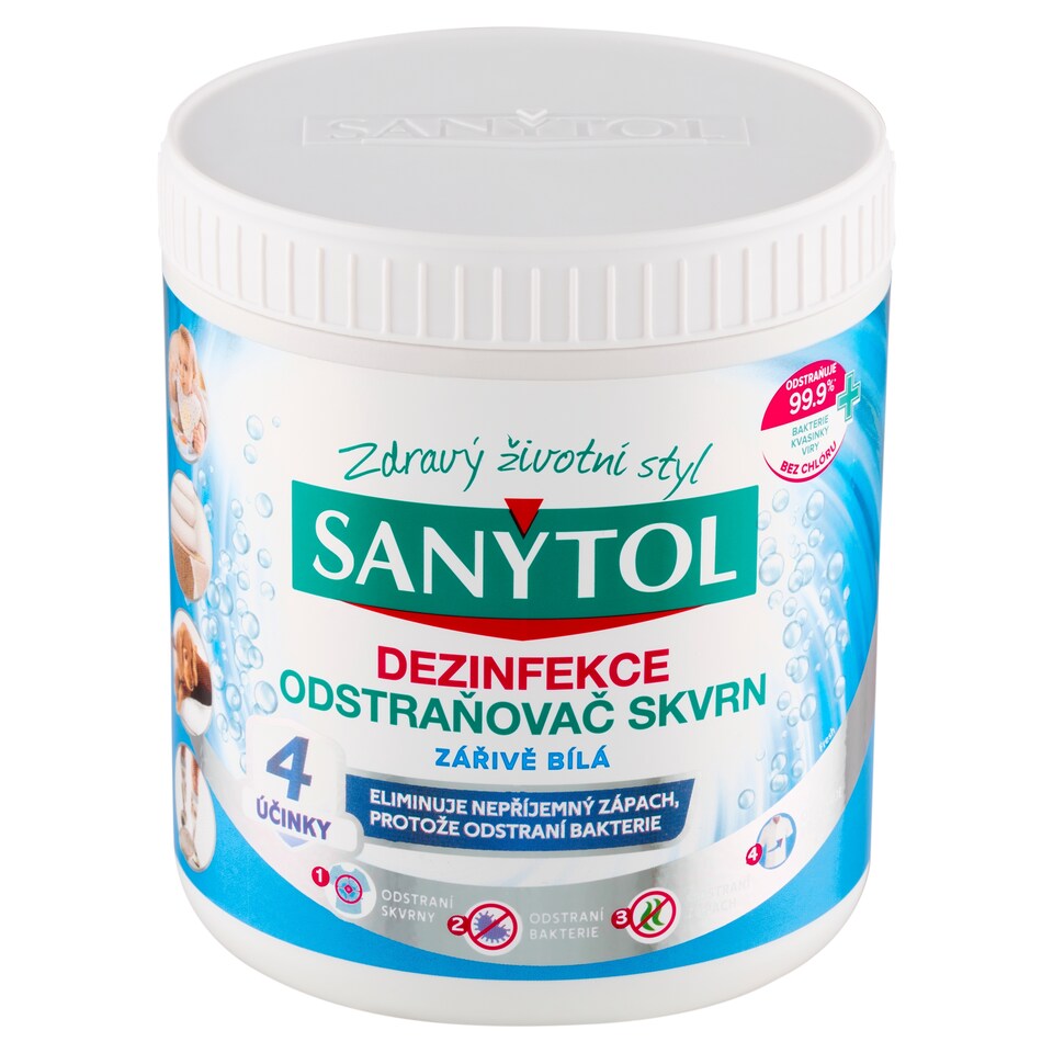 obrázok 1 z Sanytol Dezinfekcia odstraňovač škvŕn žiarivá biela 450 g