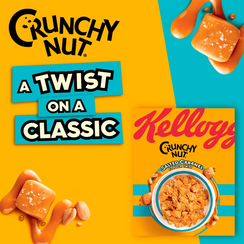 image 1 of Kellogg's Crunchy Nut Salted Caramel Breakfast Cereal 375g