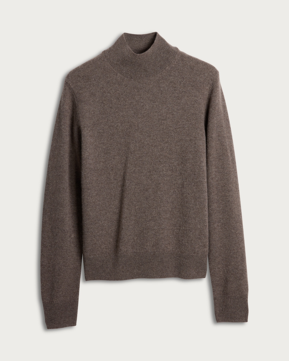 image 1 of F&F Premium Pure Cashmere High Neck Jumper in Brown