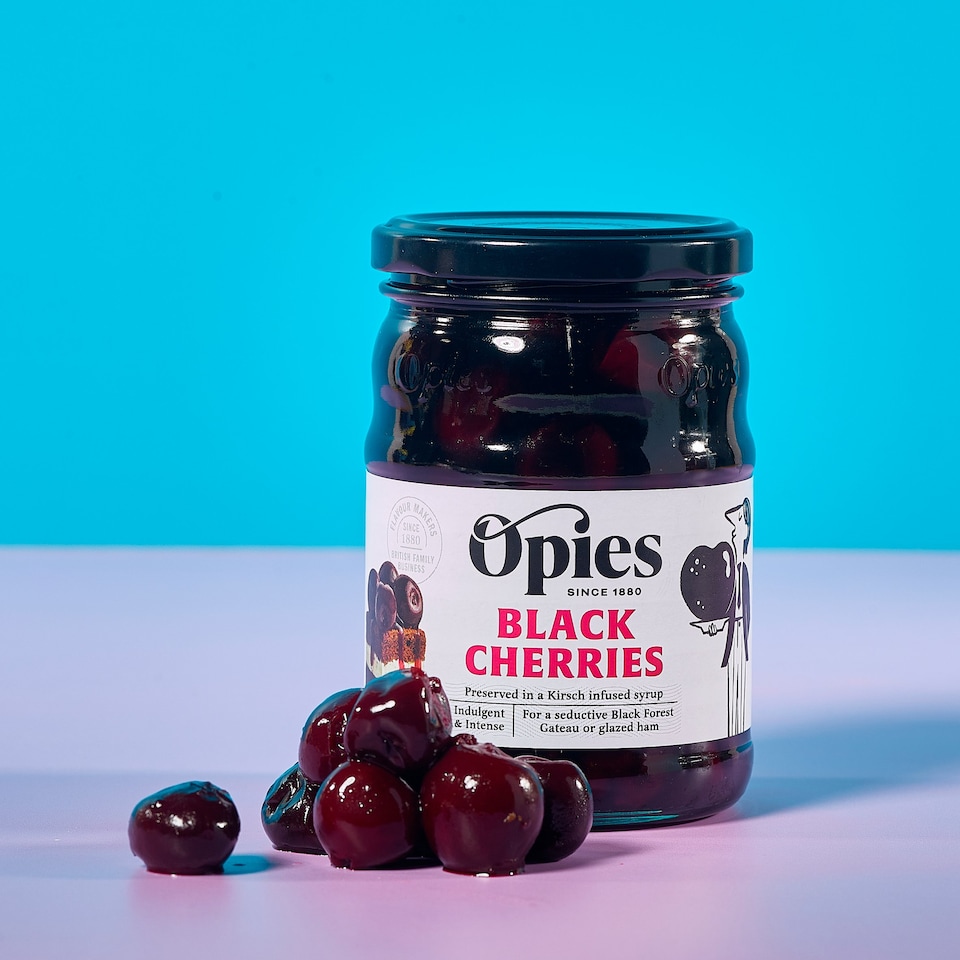 image 1 of Opies Black Cherries With Kirsch 370G