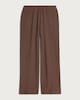 image 4 of F&F Cotton Rich Crinkle Textured Wide Leg Co-ord Trousers in Chocolate