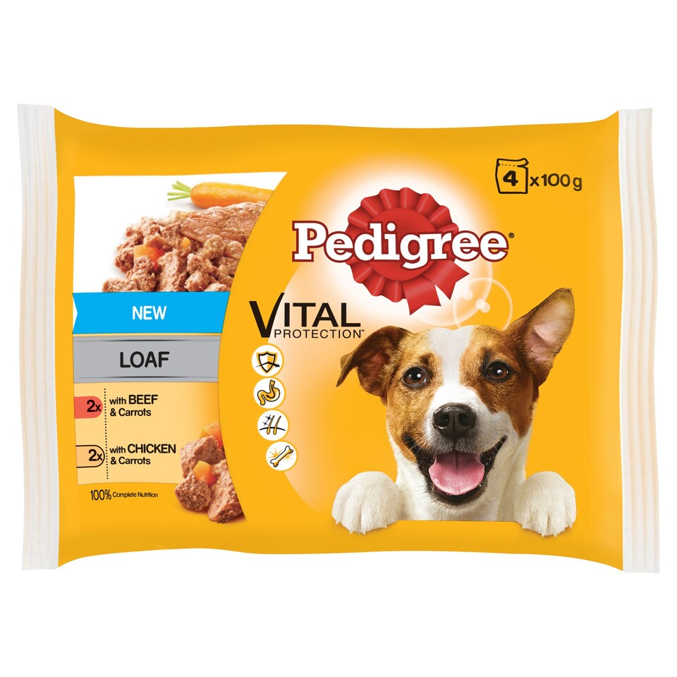 Pedigree Loaf Dog Food Pouches 4 Pk Tesco Groceries