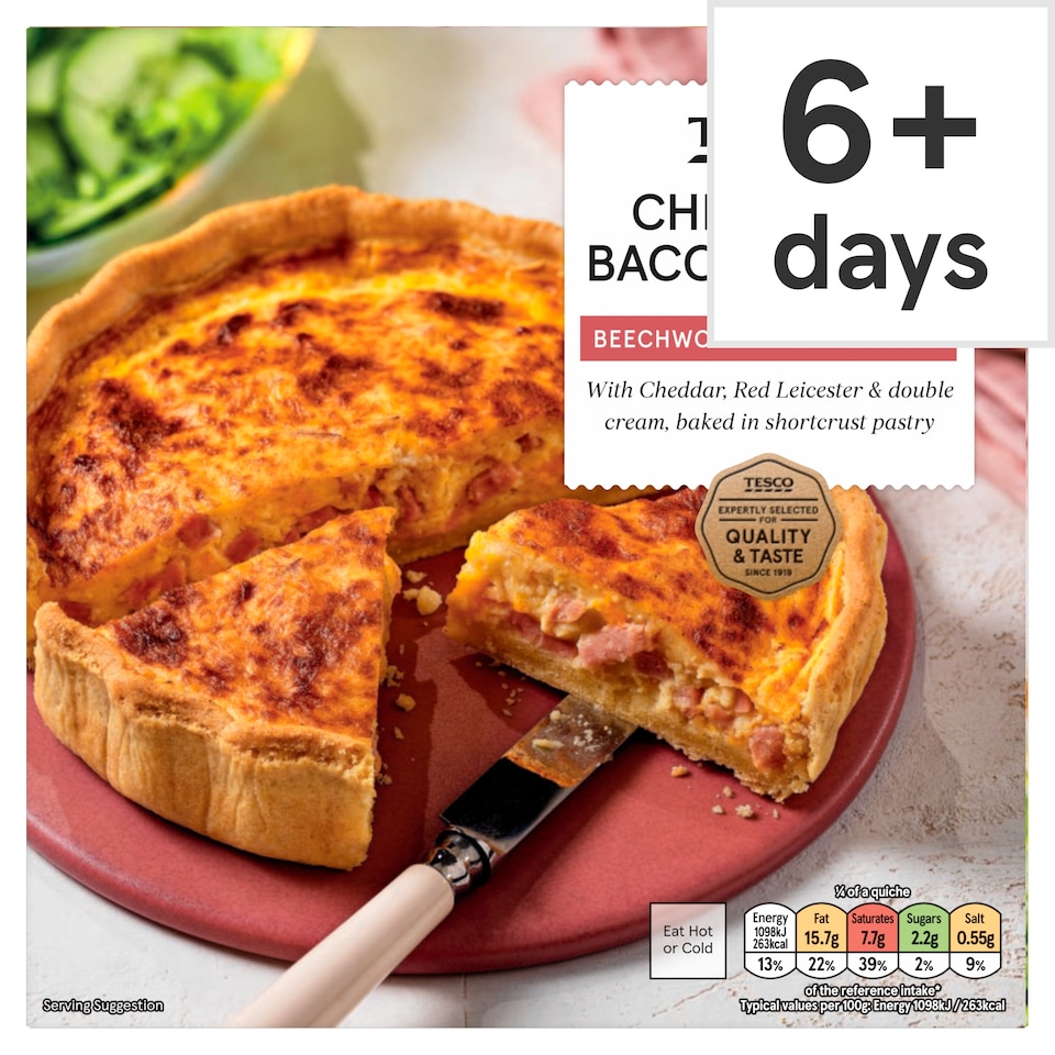 Tesco Cheese & Bacon Quiche 400g