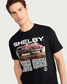 Shelby Cobra Pure Cotton T-Shirt in Black