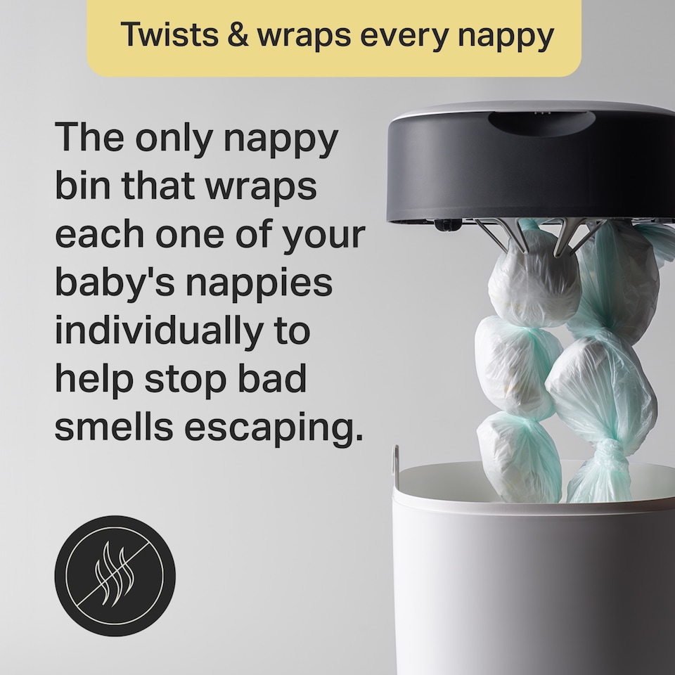 image 1 of Tommee Tippee Twist&Click Sangenic Cotton White