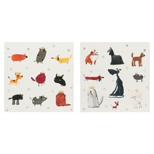 Tesco Dog And Cats Christmas Cards 10 Pack