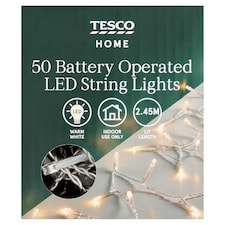Tesco 50 Battery Warm White Christmas Lights