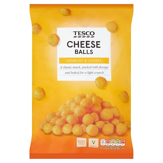 Tesco Cheese Balls Snacks 150G Tesco Groceries