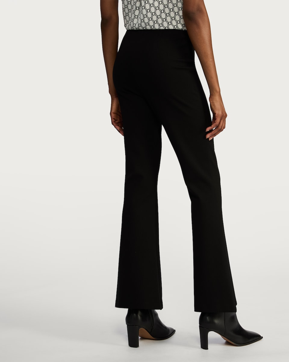 image 1 of F&F Ponte Flared Trousers in Black