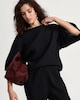 image 1 of F&F Cotton Rich Crinkle Textured Cape Co-ord Top in Black