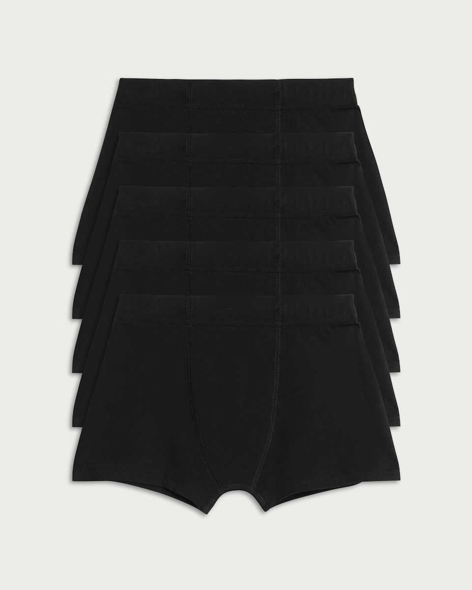 image 1 of F&F Boys 5-Pack Cotton Rich Trunks in Black