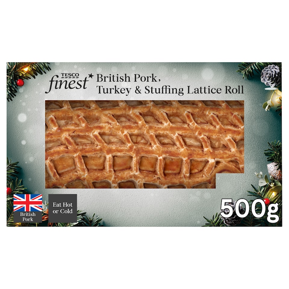 Tesco Finest Pork, Turkey and Stuffing Lattice Roll 500g