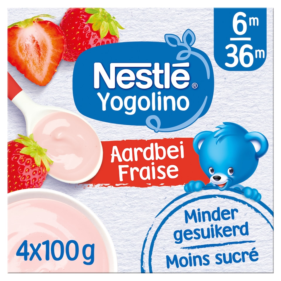 Nestlé Yogolino Milk Based Baby Dessert with Strawberry 6+ Months 4 x 100 g (400 g)