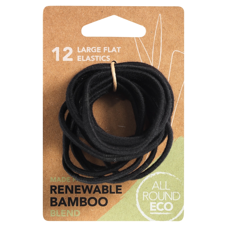 All Round Eco Large Flat Elastic Black 12 Pack