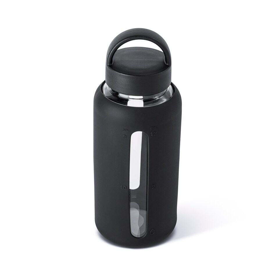 image 1 of Core Kitchen Black Glass Water Bottle Tumbler 798ml