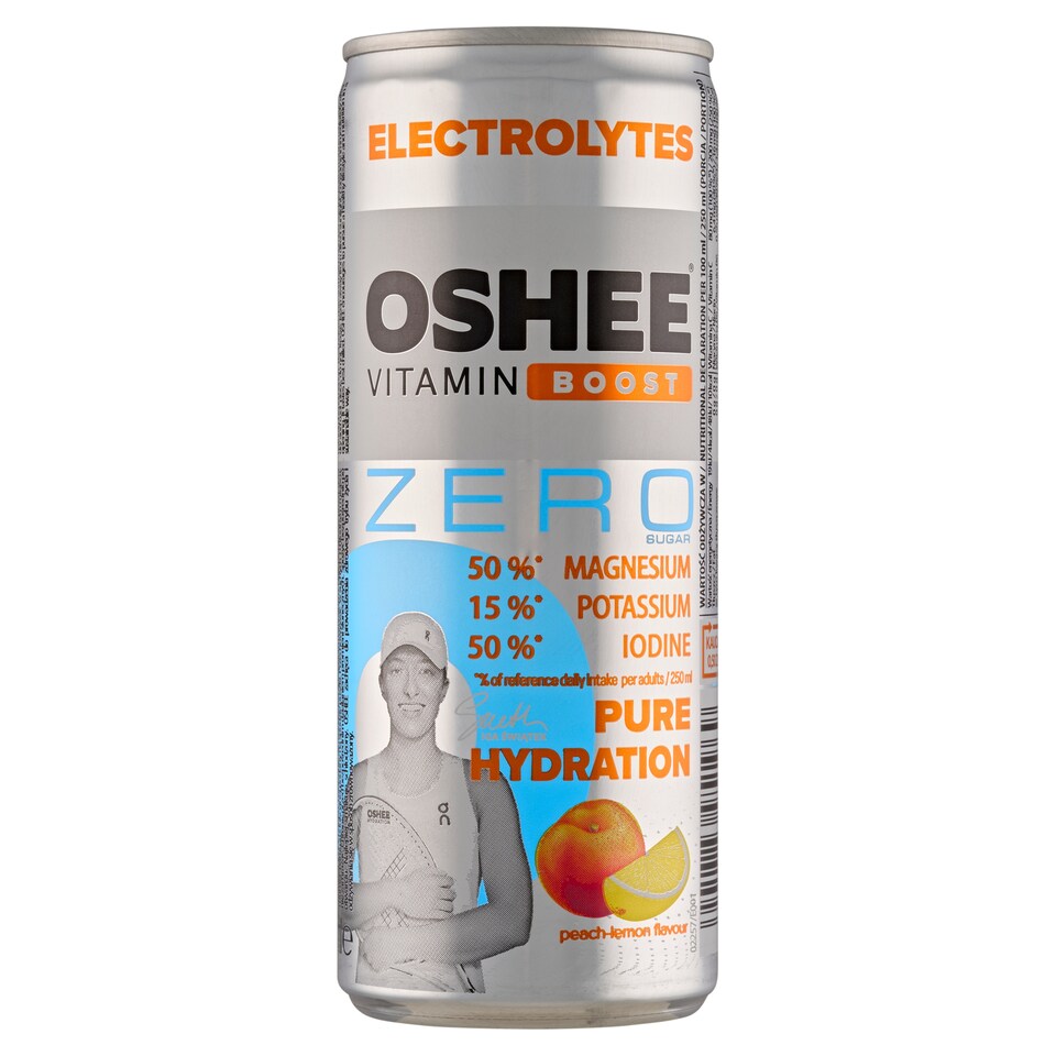 obrázok 1 z Oshee Vitamin Boost Electrolytes Zero nealkoholický nápoj s príchuťou broskyne a citrónu 250 ml