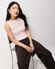 image 2 of F&F Polka Dot Slash Neck Vest in Multi Pink