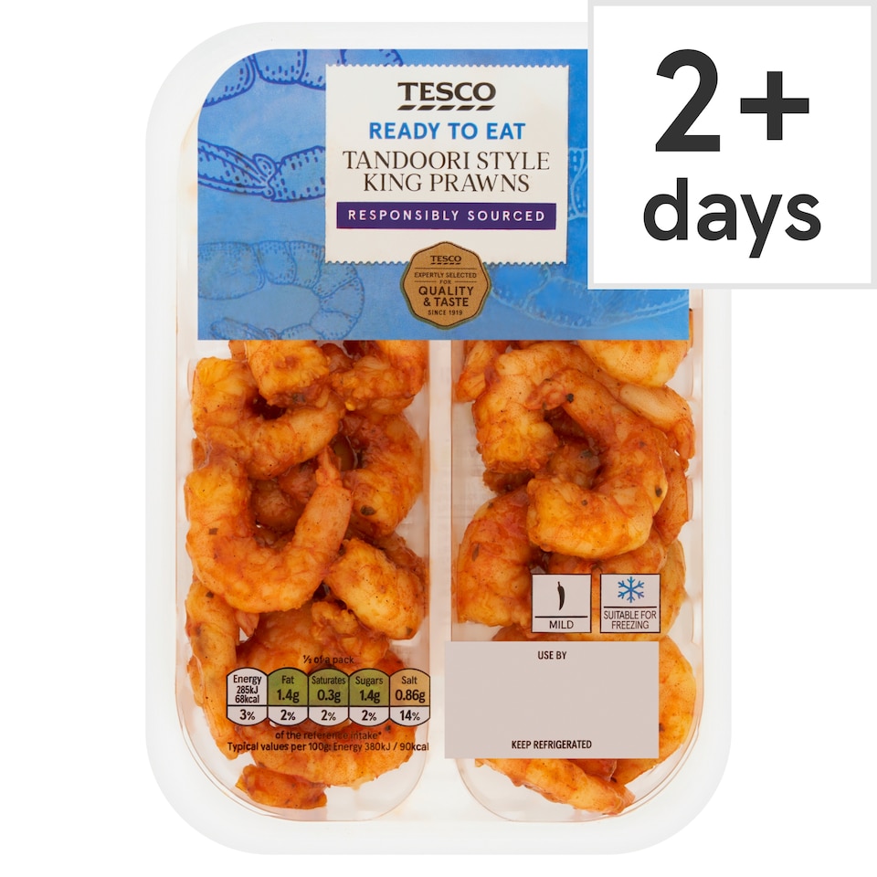 Tesco Tandoori Style King Prawns 150g