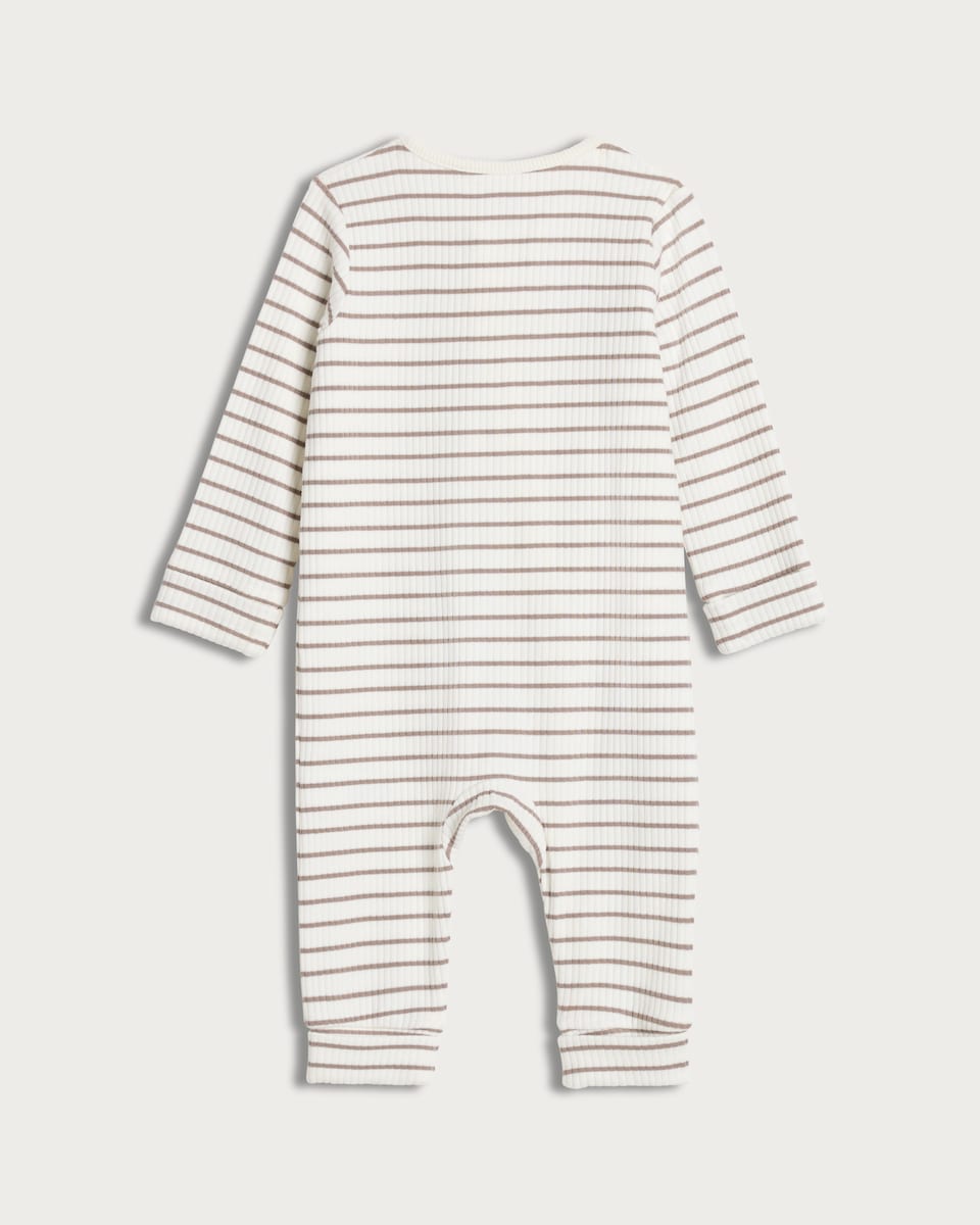 image 1 of F&F Baby 2-Pack Cotton Rich Ribbed Sleepsuits in White
