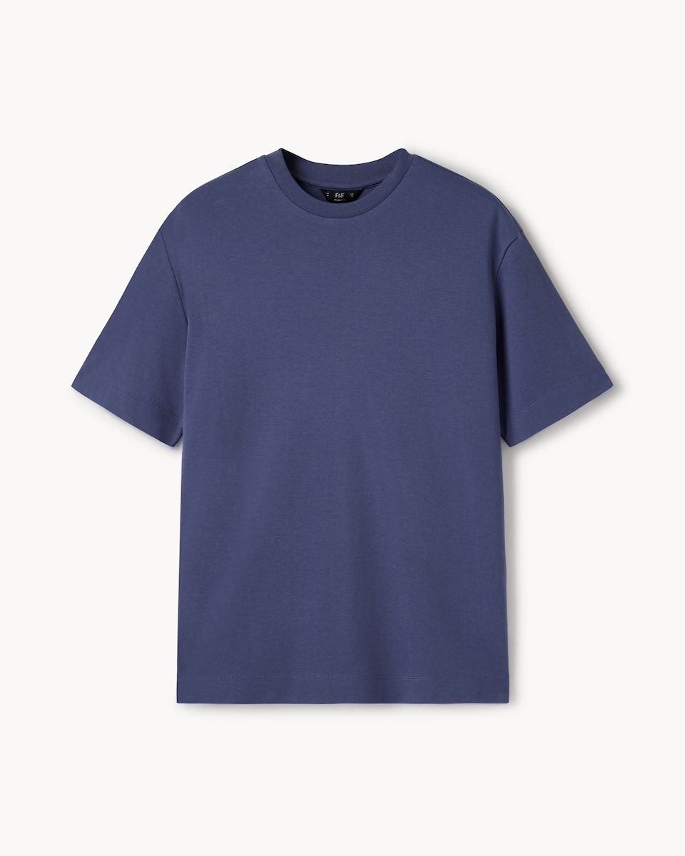 image 1 of F&F Pure Cotton Relaxed Fit T-Shirt in Blue
