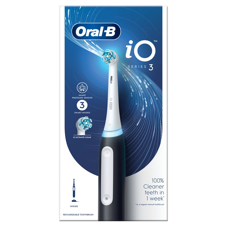 obrázok 1 z Oral-B iO 3 Čierna Elektrická Zubná Kefka Navrhnutá Spoločnosťou Braun