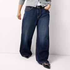 F&F High Rise Wide Leg Jeans in Navy